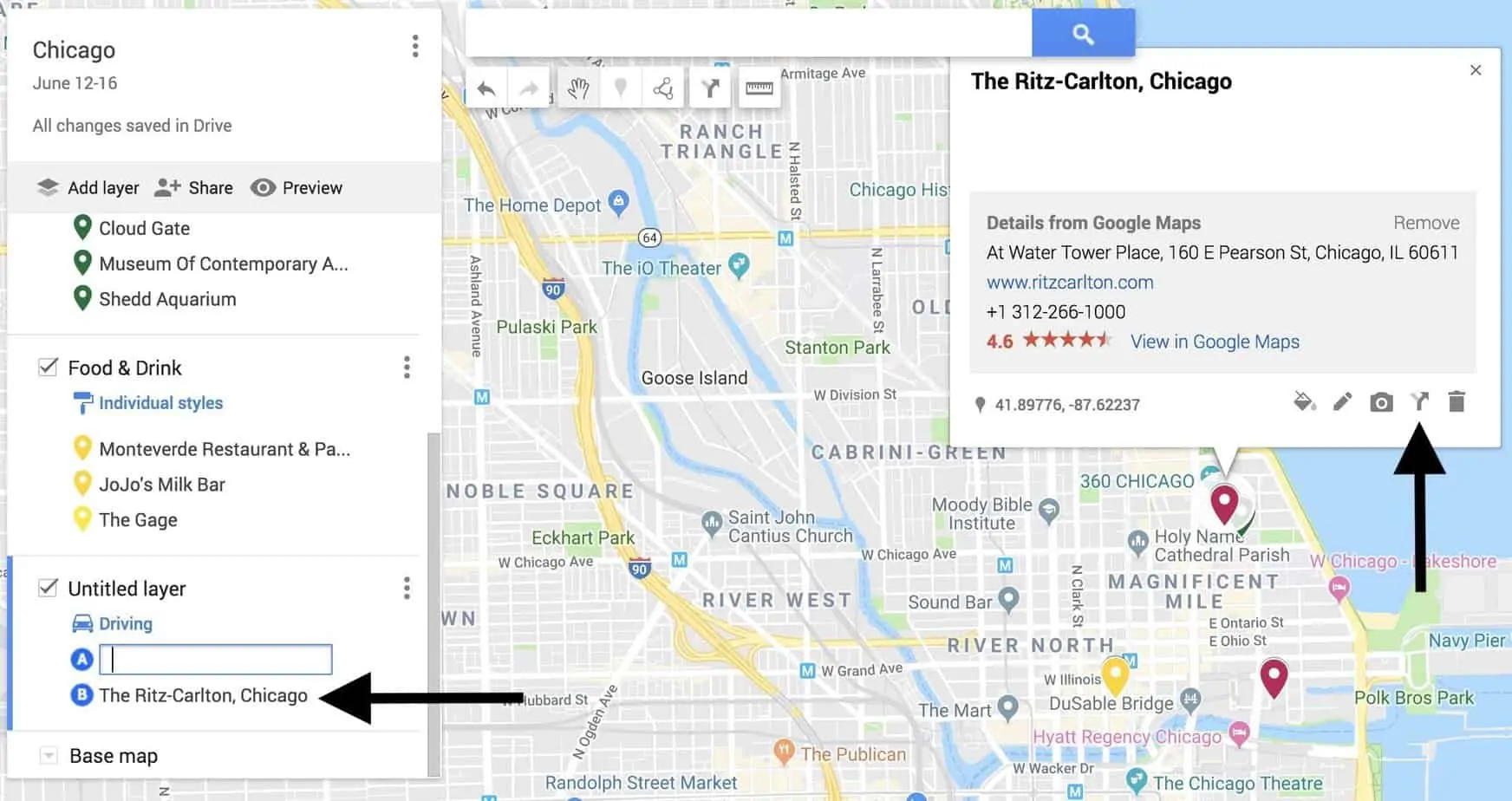 how to set a trip on google maps