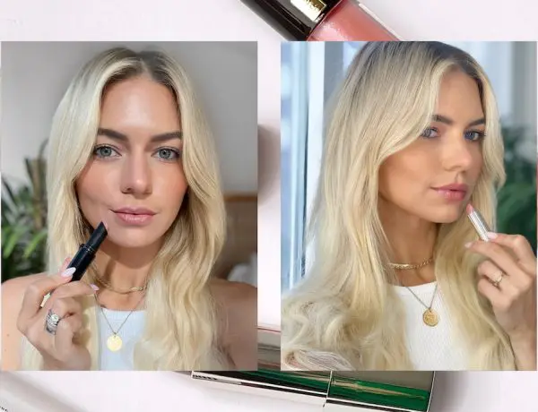 girl wearing natural pink lipstick