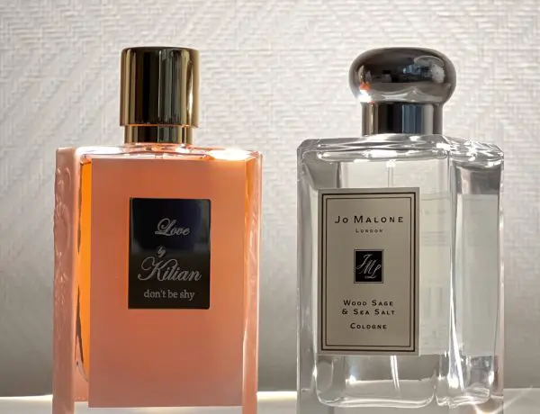a photo of kilian perfume next to jo malone london perfume