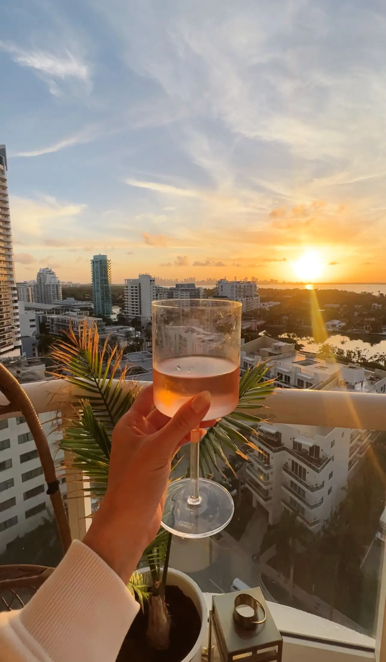 rooftop bar at sunset