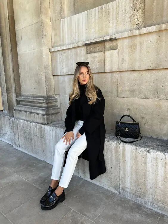 Black loafers with jeans outfit